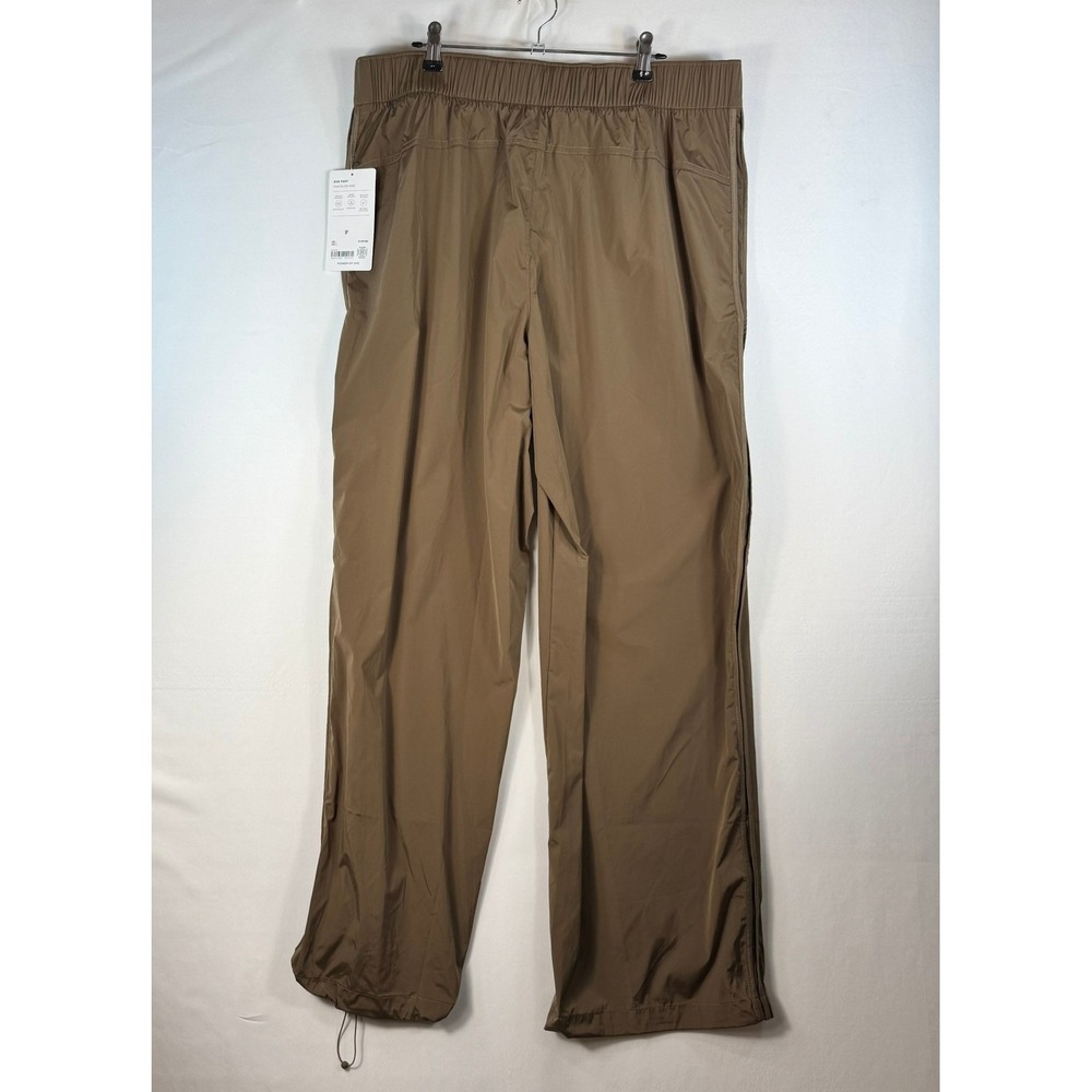 Athleta Rise Pant Brown Wide Leg Water Repellent Recycled Nylon Stretch Large
